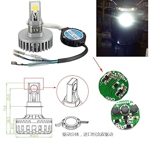 美蒂亚摩托车灯电动车LED流氓内置前照灯大灯