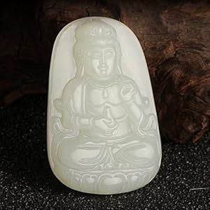 玉魂 和田玉观音吊坠 白玉观音挂件坐姿莲花观